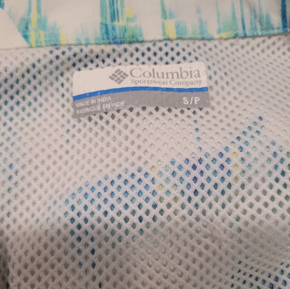 Columbia Performance Fishing Gear Short-sleeve Btn-dwn Shirt Sz Small White Blue - Picture 6 of 6